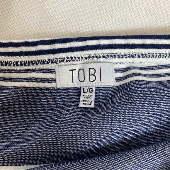NWT Tobi | Striped Off shoulder Crop top - Picture 2 of 2